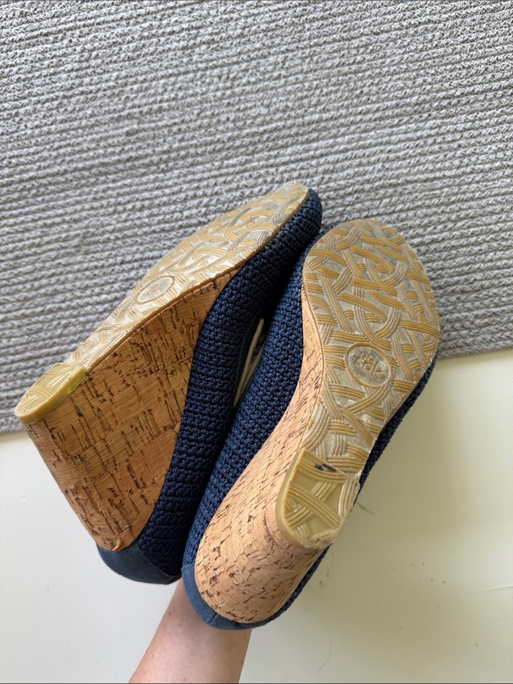 The Sak Navy Canvas Wedge Boat Shoes with Rope Laces - Picture 6 of 7